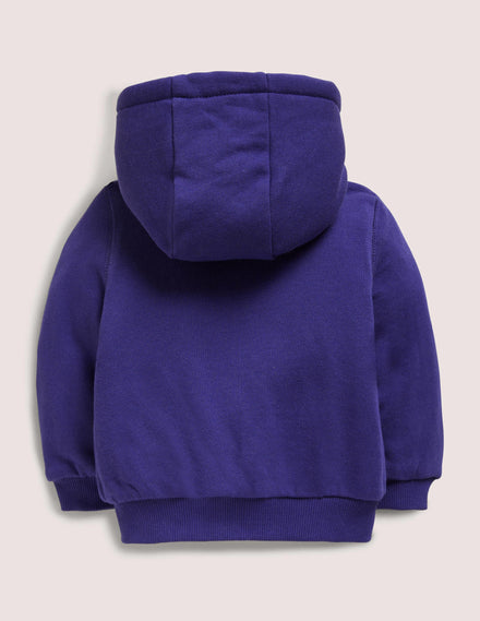 Appliqué Shaggy Hoodie-Starboard Blue Tractor