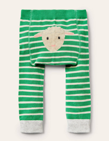 Knitted Leggings-Green Sheep-1