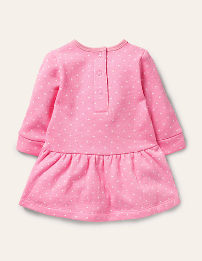 Cosy Sweatshirt Dress-Bright Petal Pin Spot Animals-2