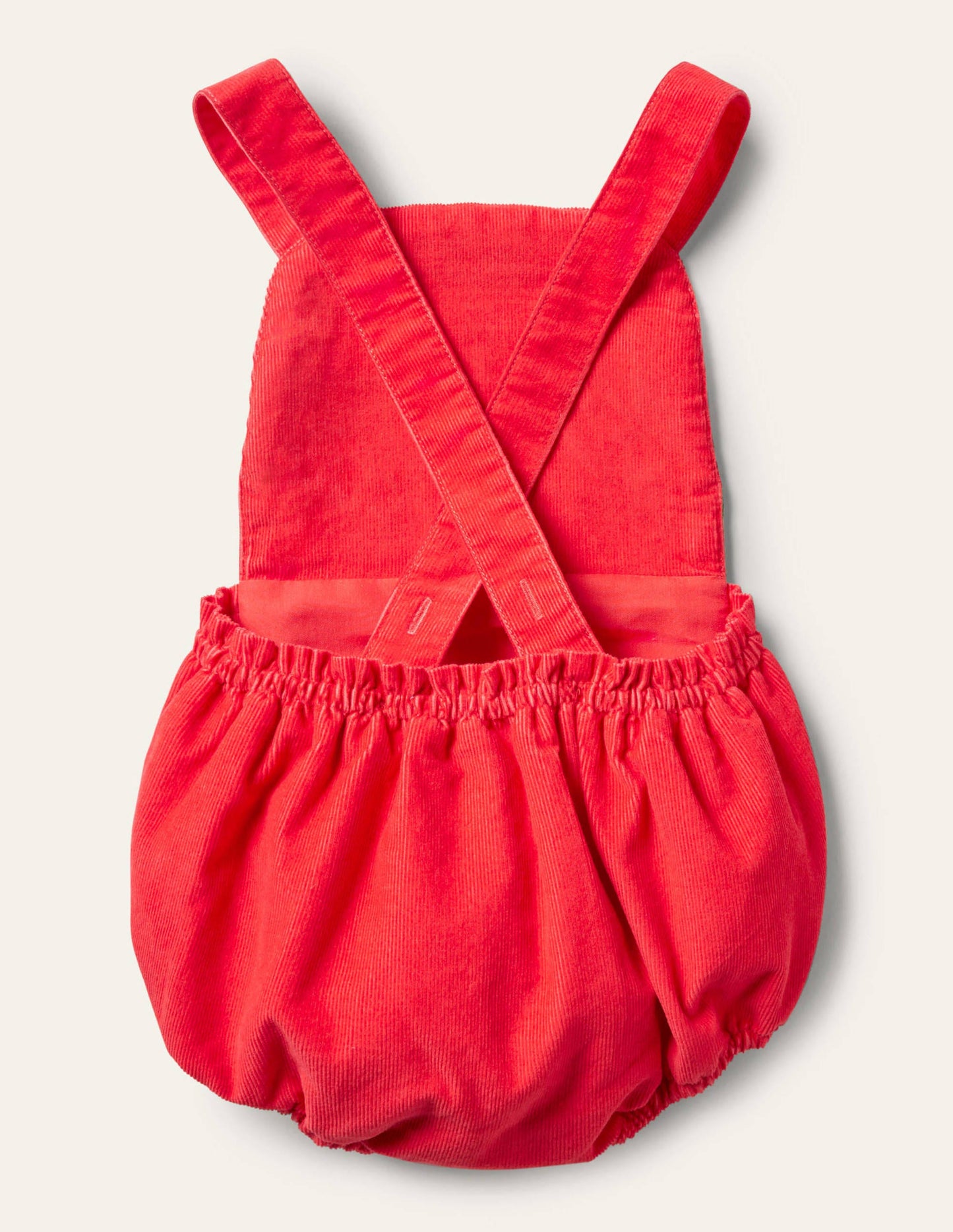 Appliqué Bib Romper-Strawberry Tart Scene