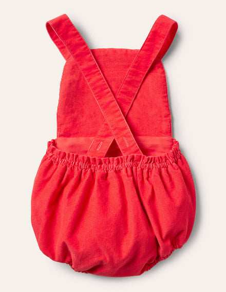 Appliqué Bib Romper-Strawberry Tart Scene