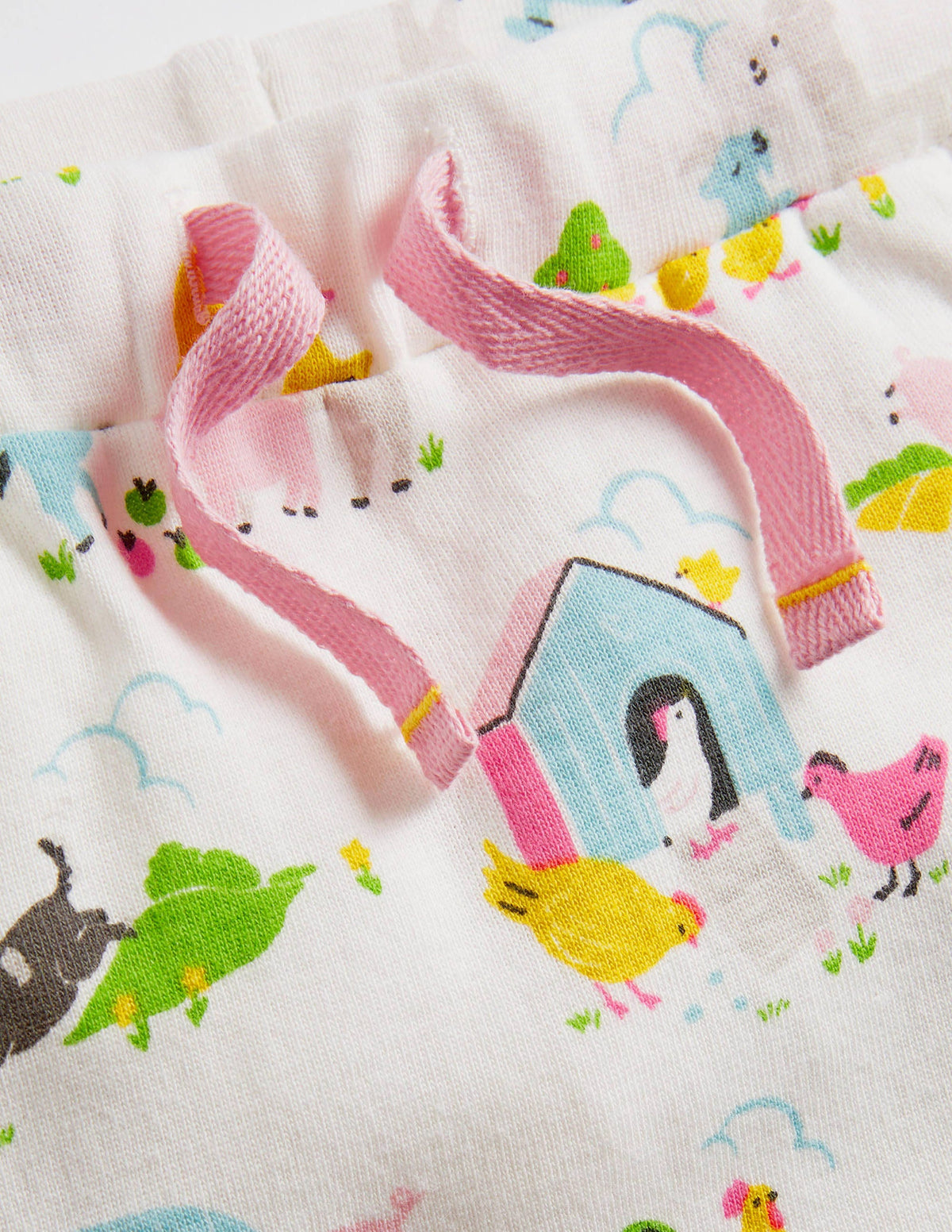 GOTS Organic Newborn Trousers-Multi Farmyard Friends-3