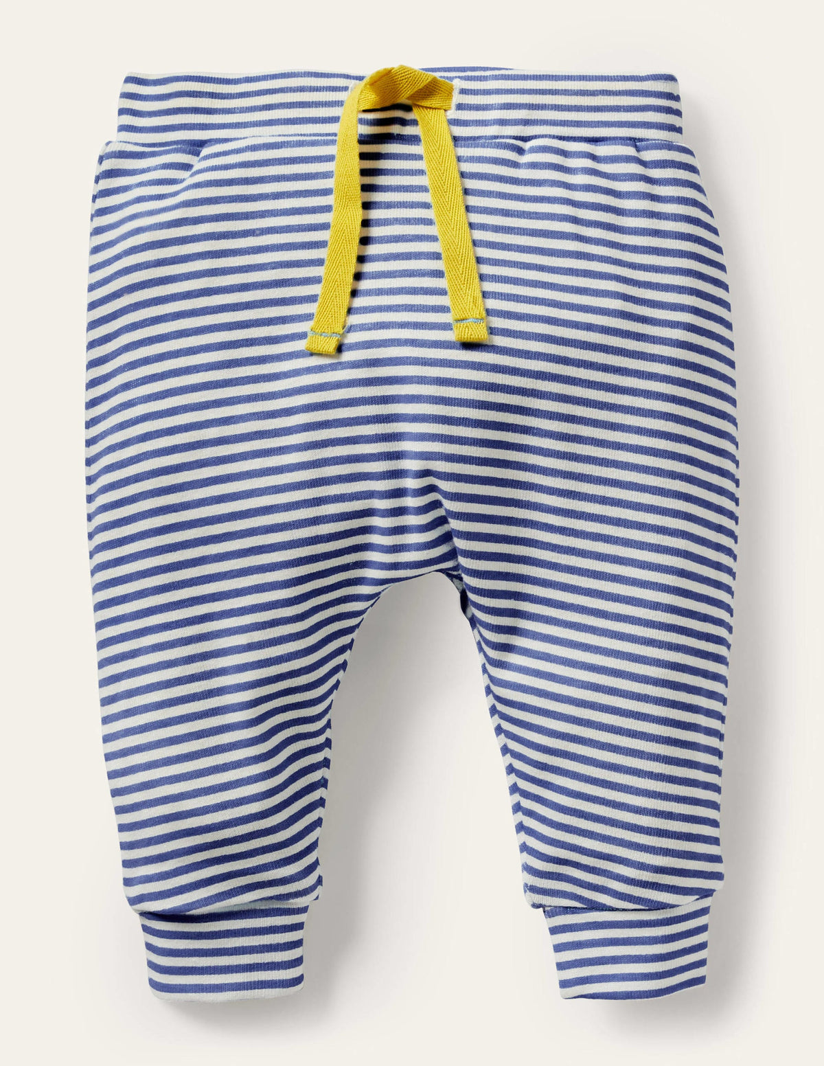 GOTS Organic Newborn Trousers-Ivory/Starboard Blue - Image 1