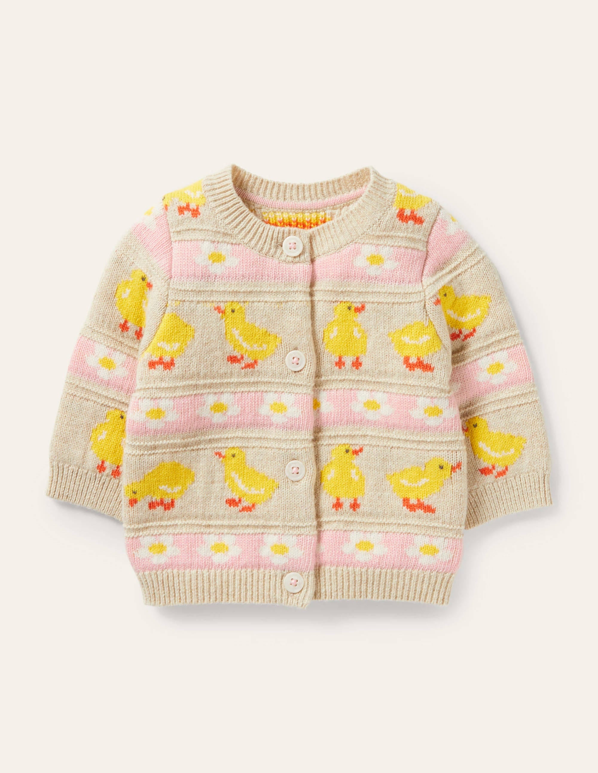 Fair Isle Knitted Cardigan-Sweetcorn Chicks - Image 1