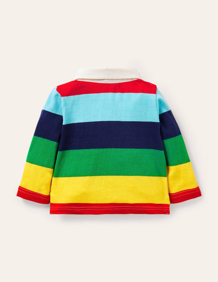 Appliqué Rugby T-shirt-Multi Rainbow