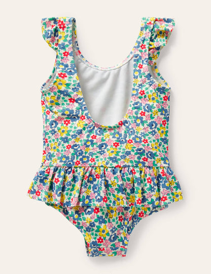 Pretty Frill Waist Swimsuit-Multi Spring Floral-2