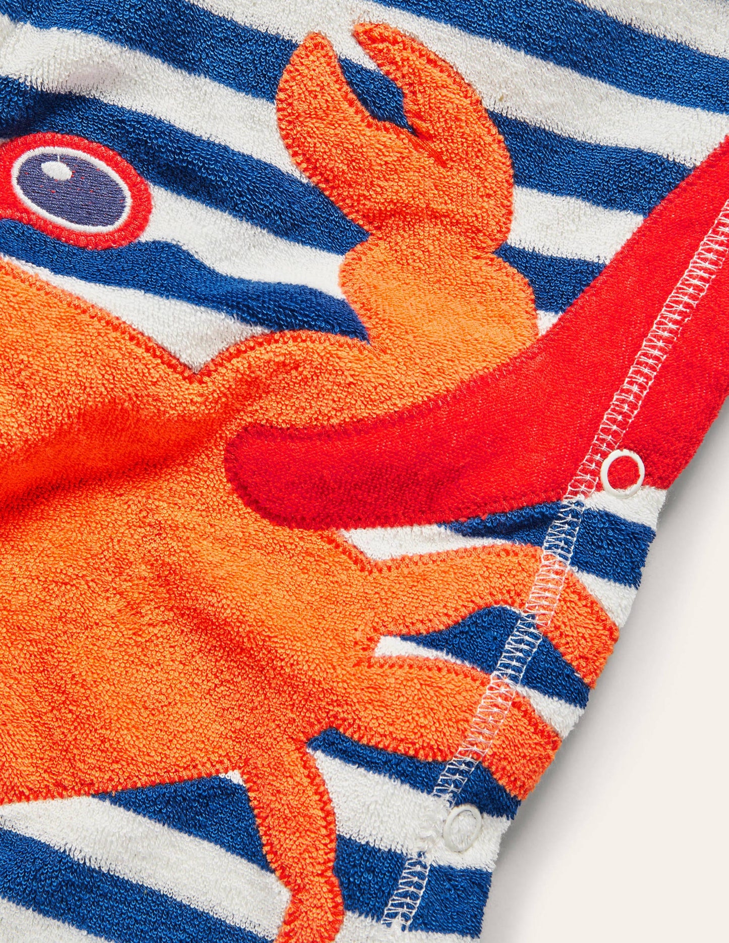 Crab Towelling Throw On-Moroccan Blue/Ivory Crab