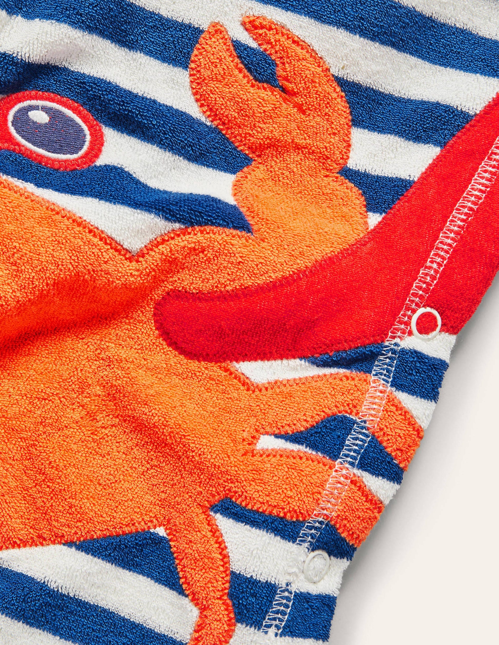 Crab Towelling Throw On-Moroccan Blue/Ivory Crab-3