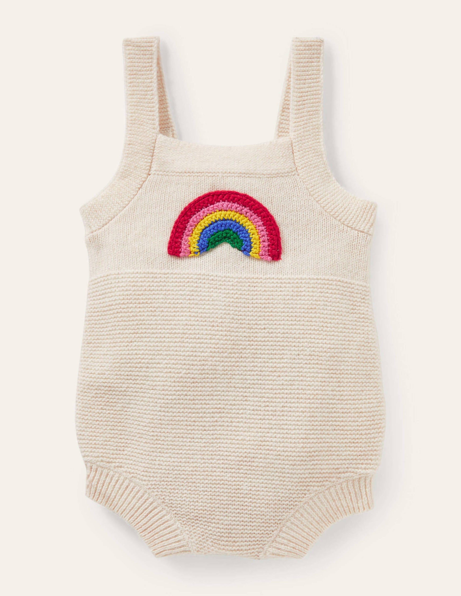 Fun Knitted Romper-Ecru Marl Rainbow-1
