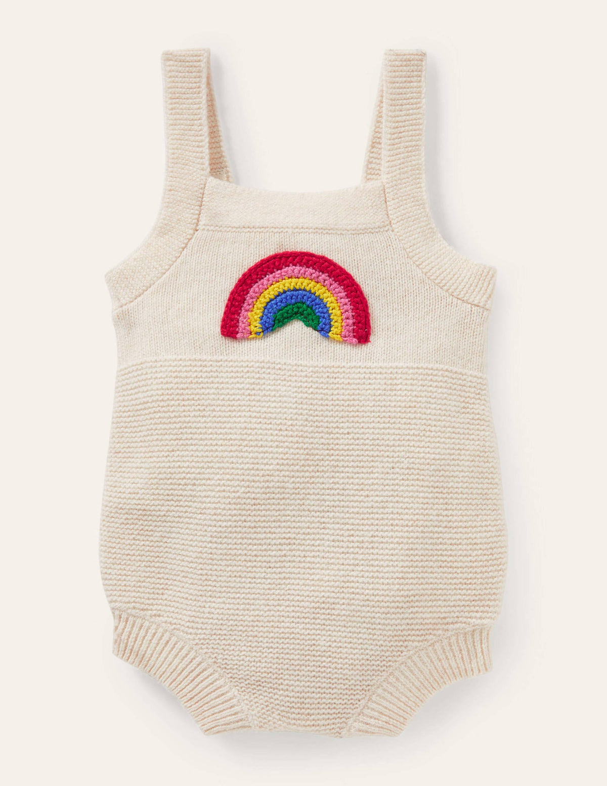 Fun Knitted Romper-Ecru Marl Rainbow - Image 1