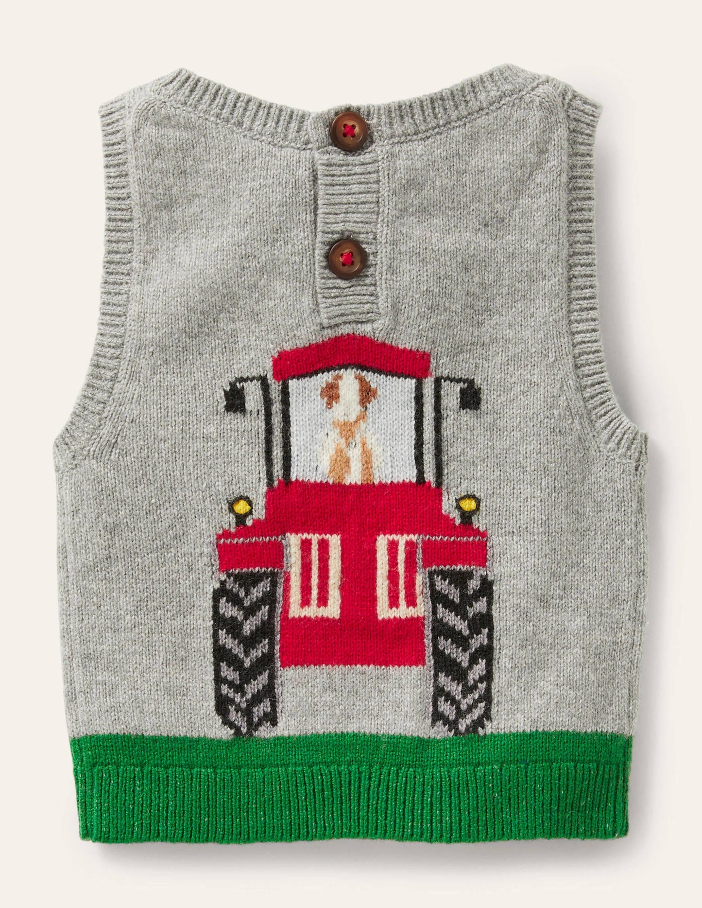 Tractor Knitted Tank Top-Grey Marl Tractor