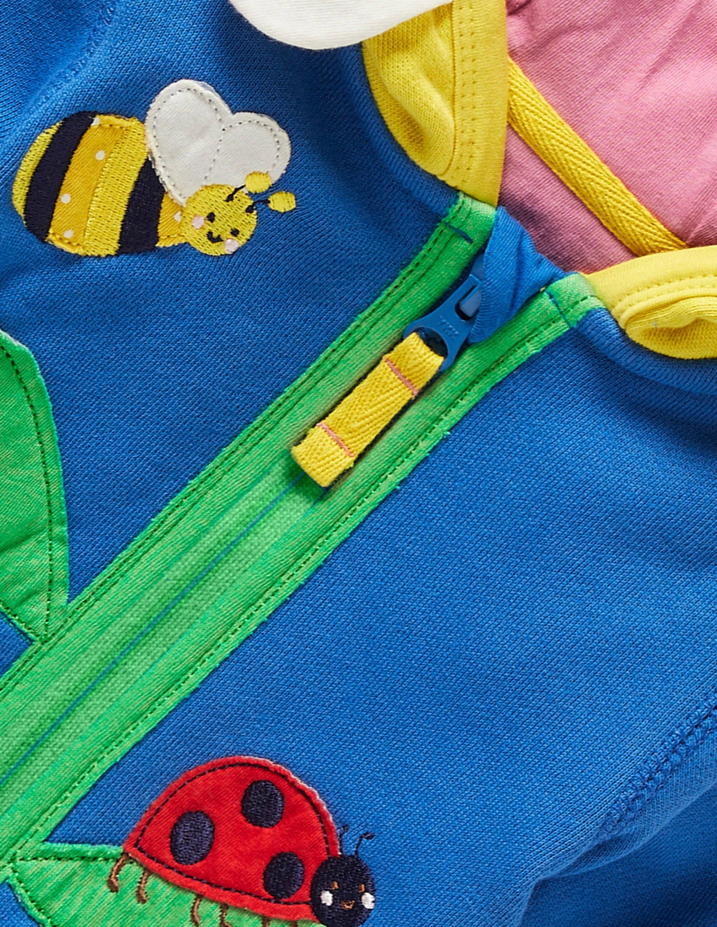 Appliqué Hoodie-Blue Flower