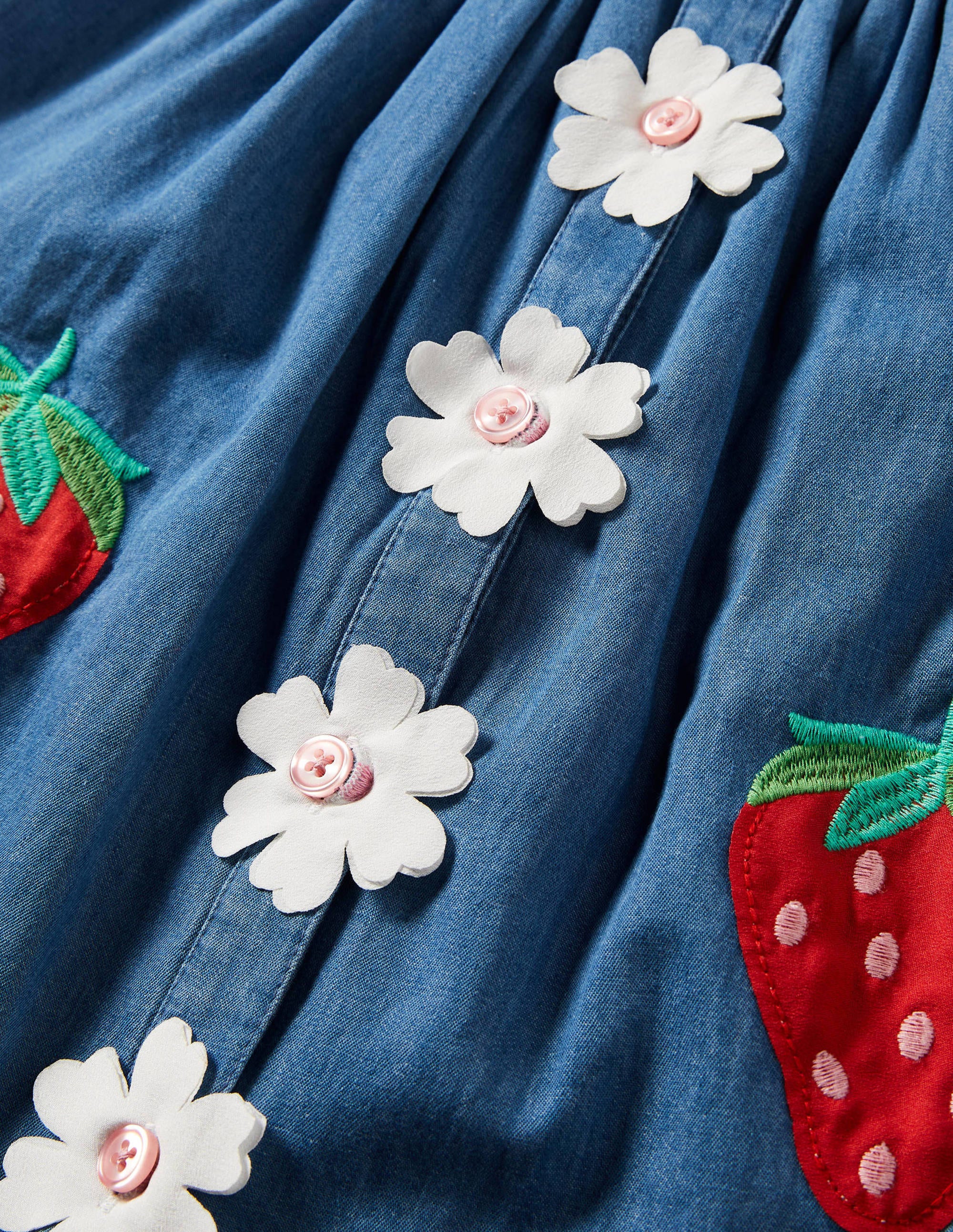 Button-up Woven Dress-Bright Bluebell Daisy - Image 3