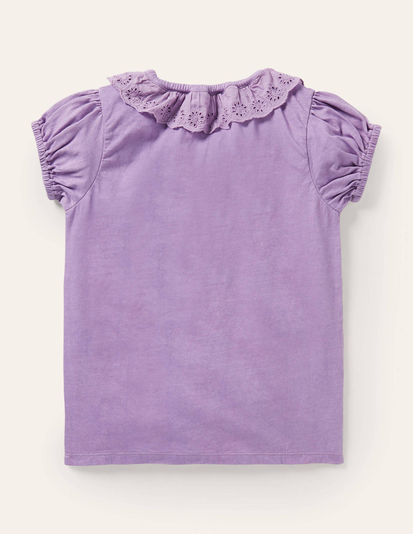 Broderie Collar Jersey Top-Aster Purple