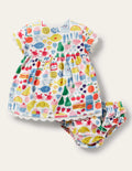 Printed Jersey Dress-Ivory Farmers Market