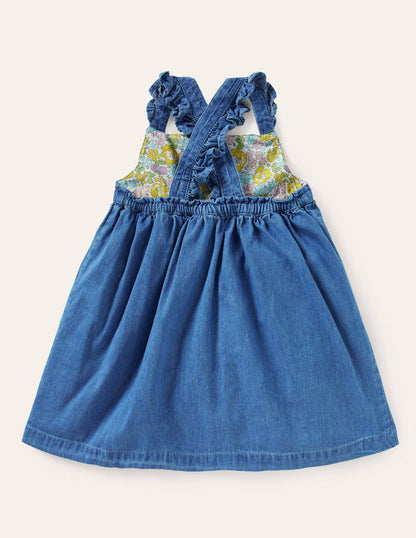 Button-up Woven Dress-Bright Bluebell Daisy-2