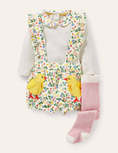 Cord Bloomer 3 Piece Set-Ivory Baby Chicks-1