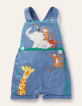 Woven Short Dungaree-Mid Chambray Animals