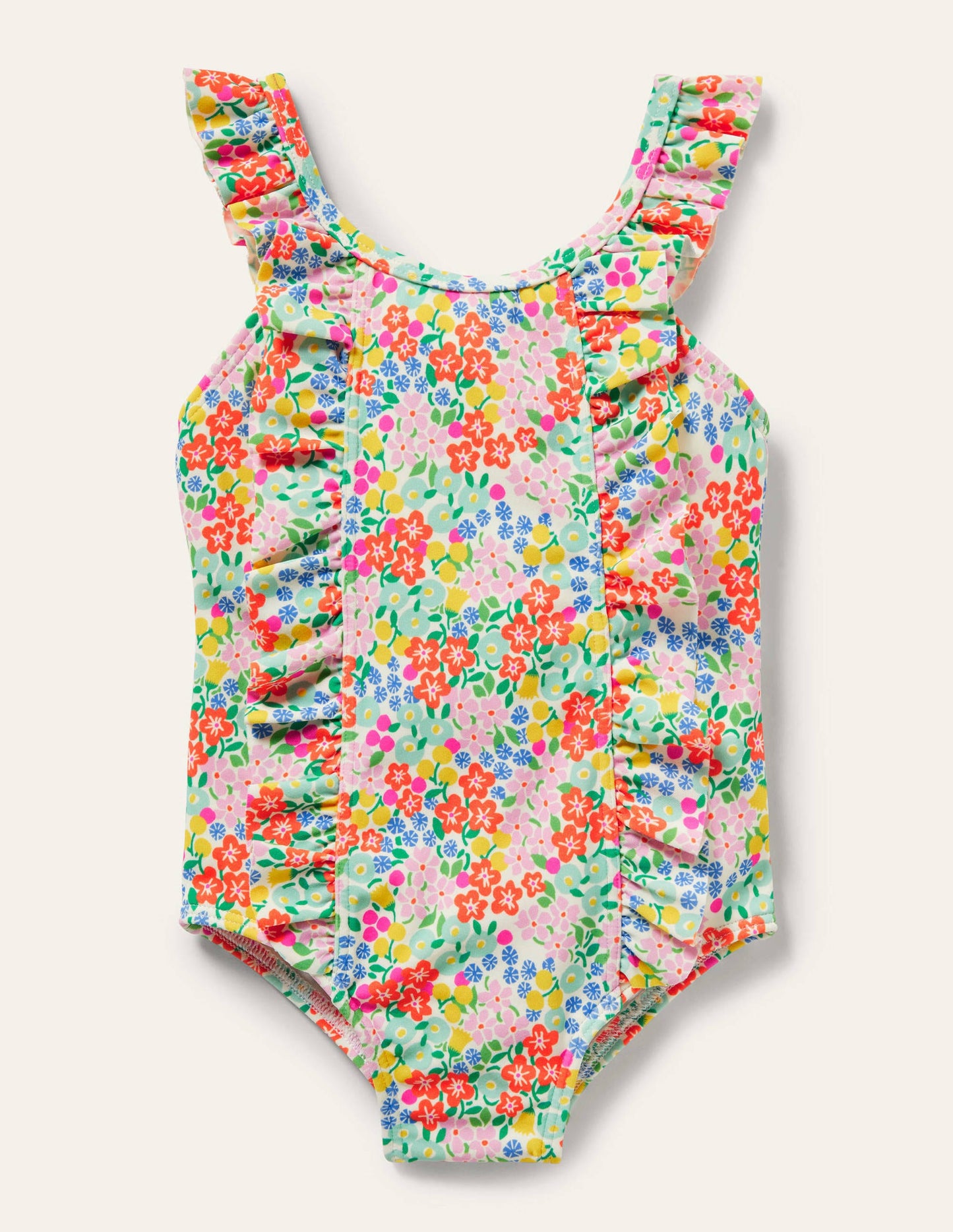 Bow Back Swimsuit-Sweetcorn Tropical Flowerbed