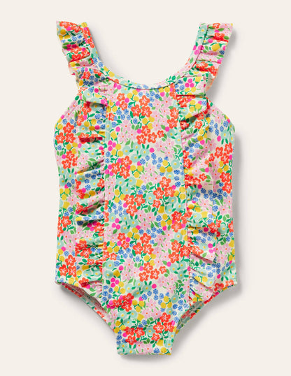 Bow Back Swimsuit-Sweetcorn Tropical Flowerbed-1