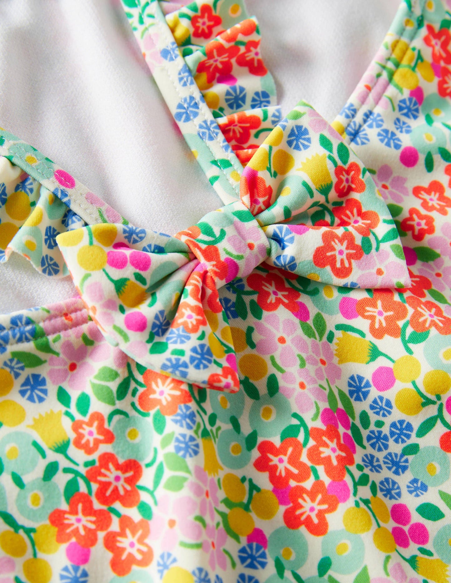 Bow Back Swimsuit-Sweetcorn Tropical Flowerbed