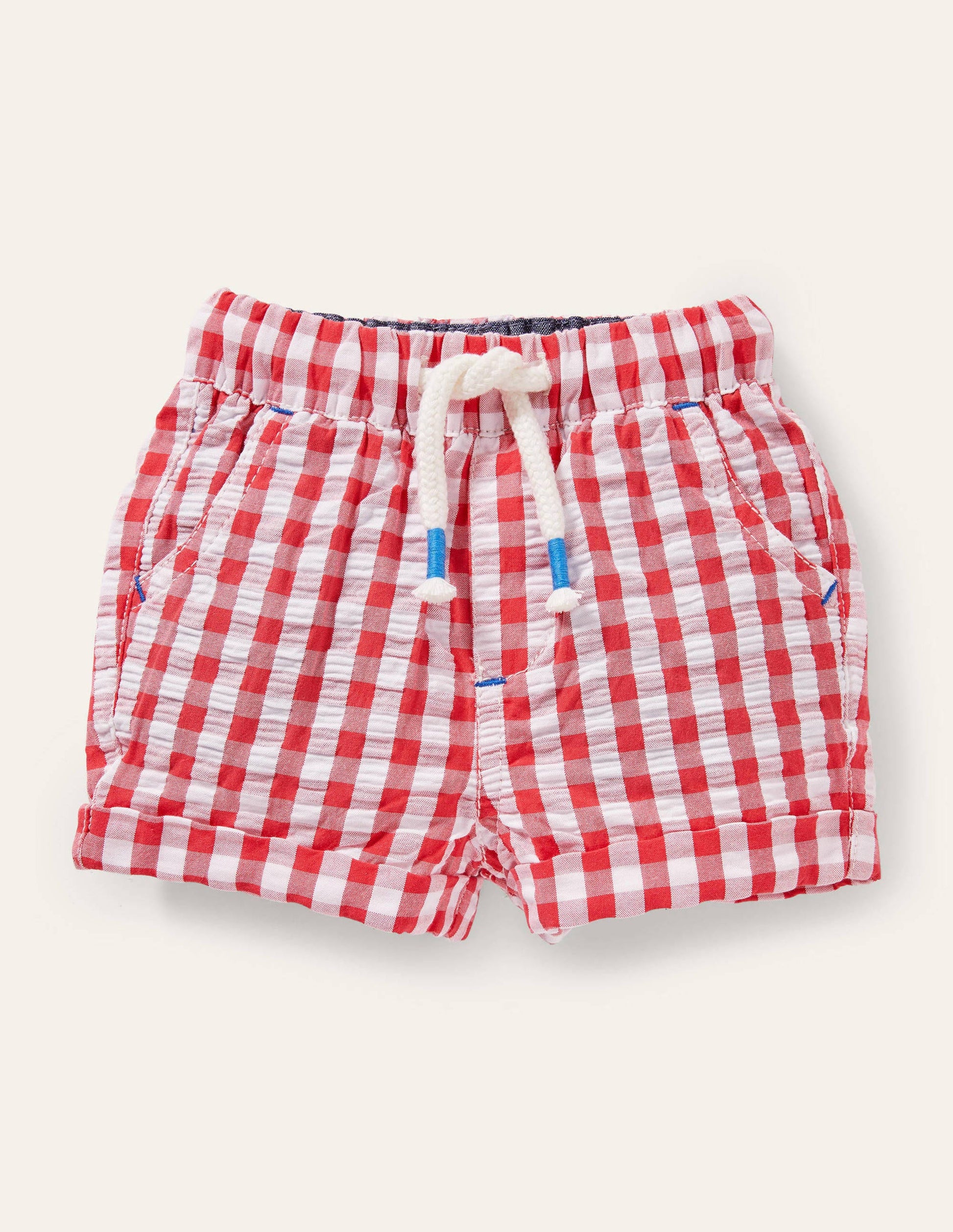 Check Woven Shorts-Strawberry Tart Gingham-1