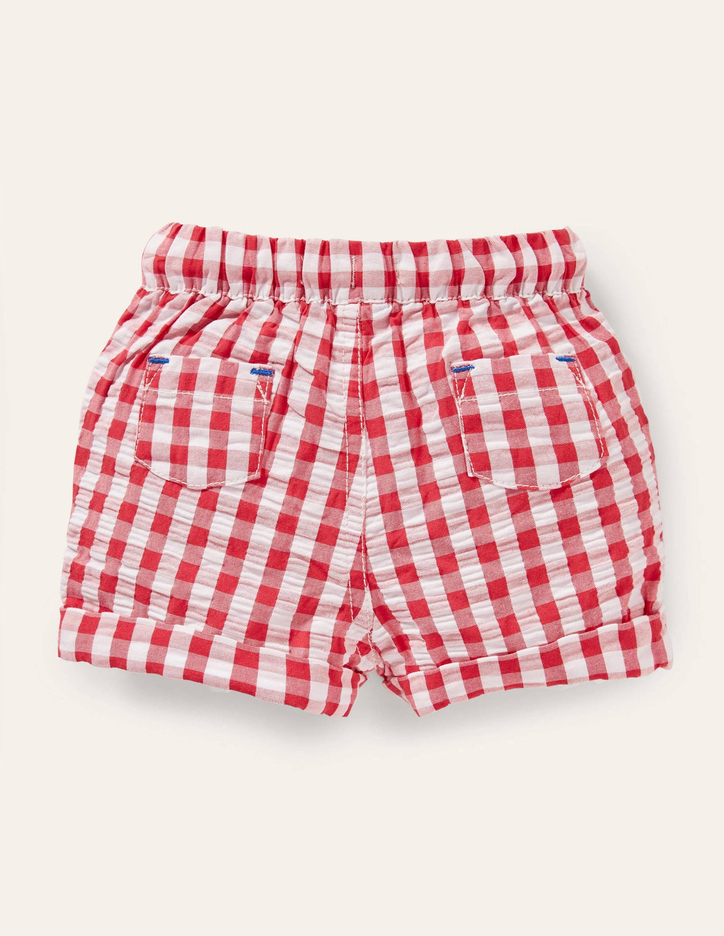 Check Woven Shorts-Strawberry Tart Gingham