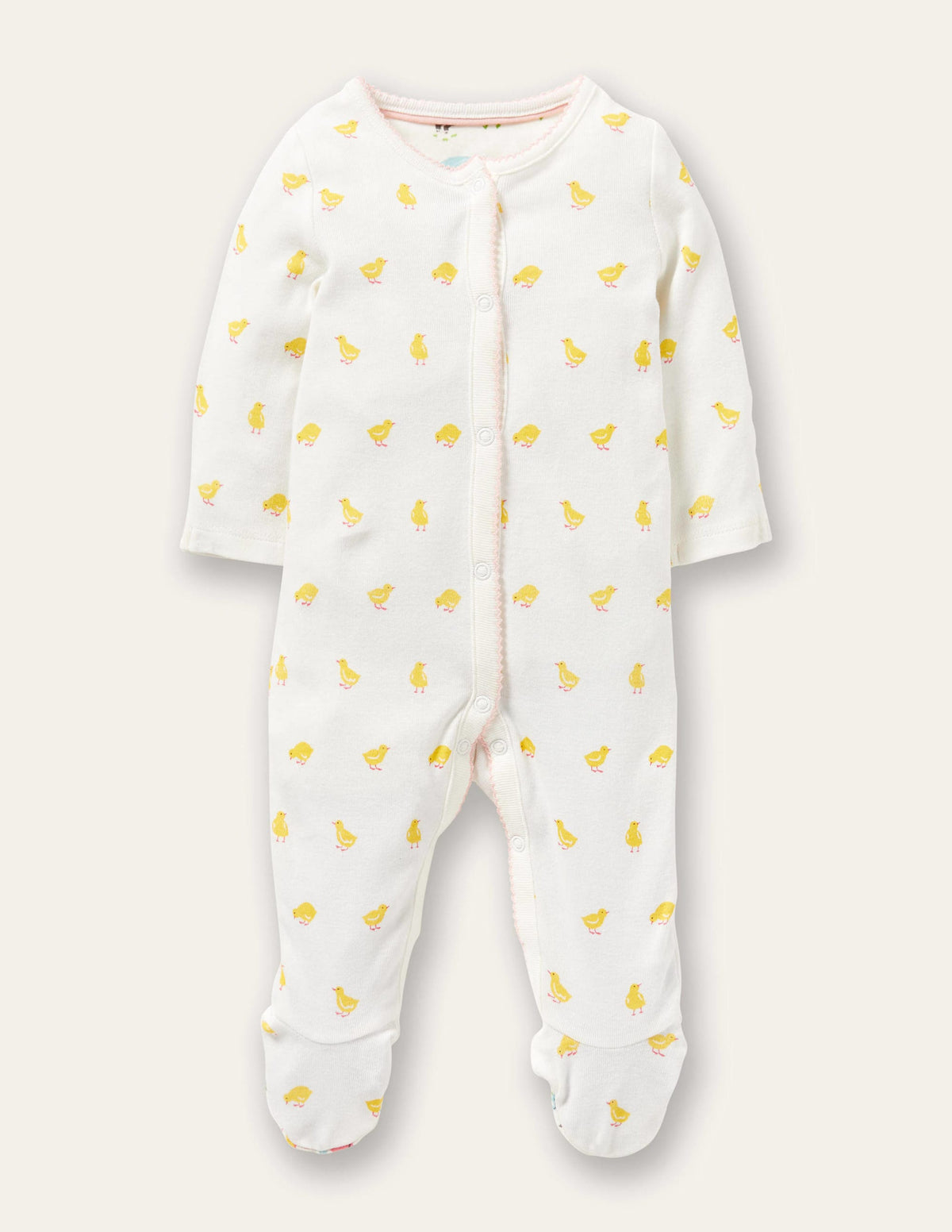 GOTS Organic Sleepsuit-Sweetcorn Chicks - Image 1