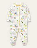 GOTS Organic Sleepsuit-Multi Farmyard Friends