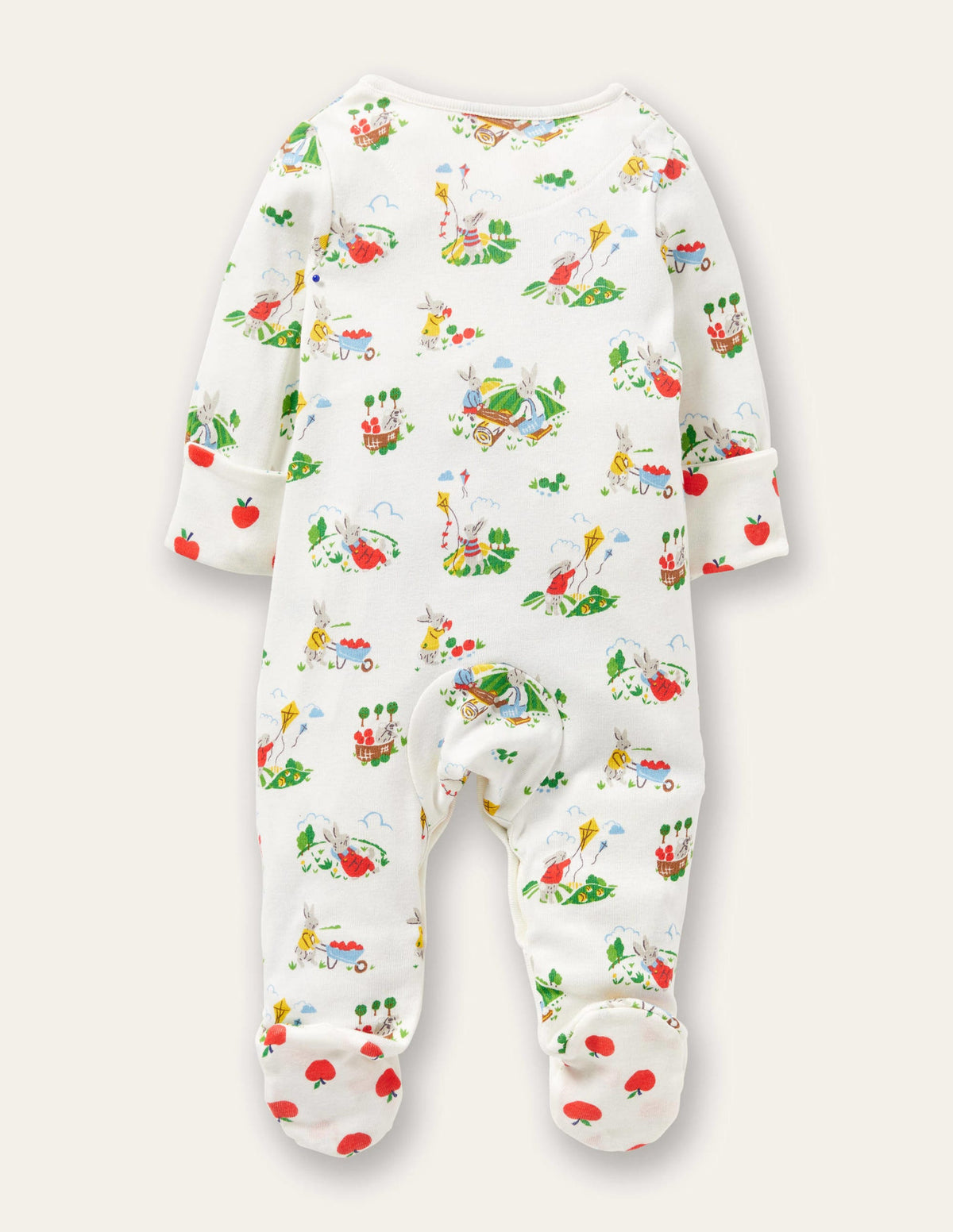 GOTS Organic Sleepsuit-Ivory Daydreaming Bunny - Image 2