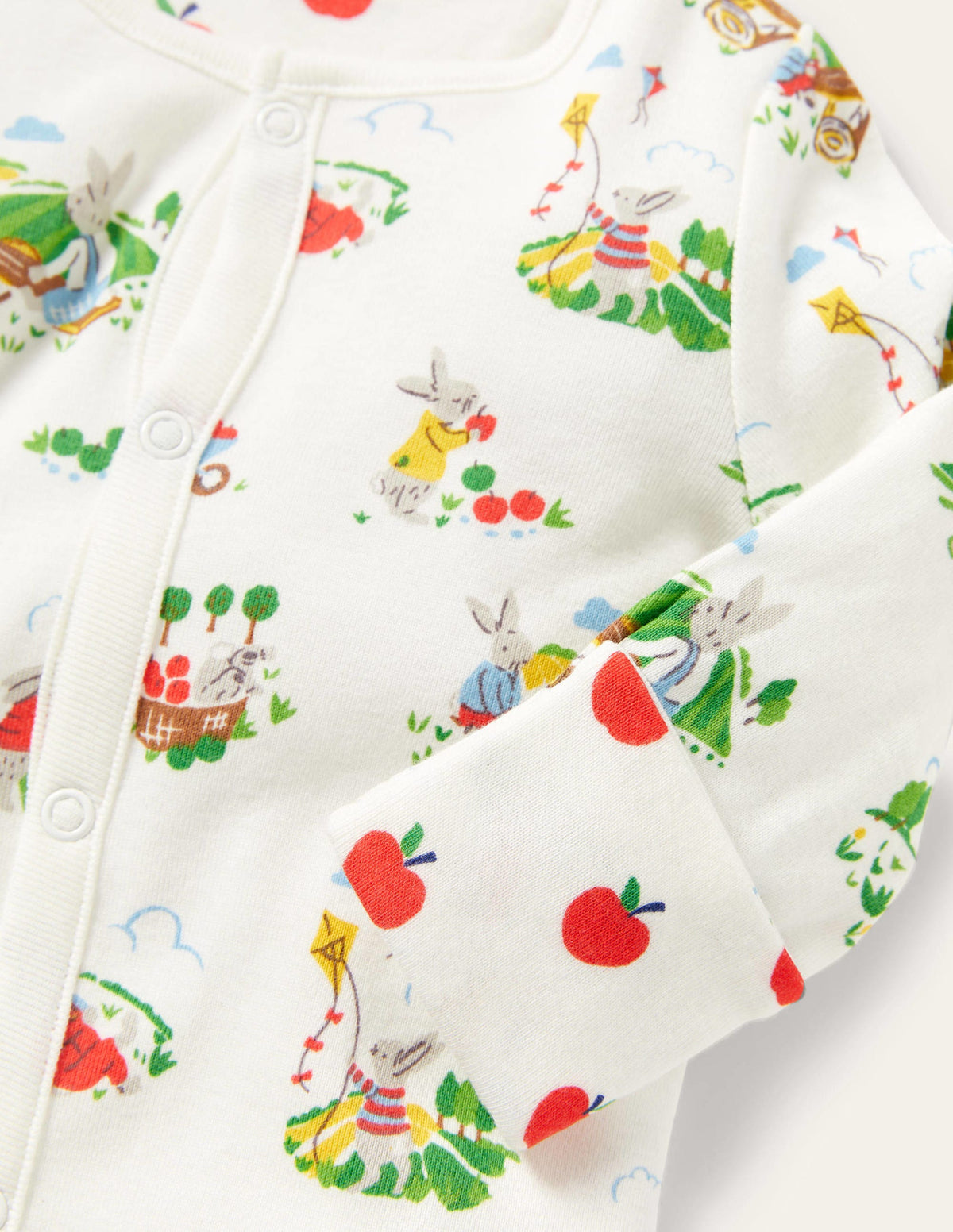 GOTS Organic Sleepsuit-Ivory Daydreaming Bunny-3