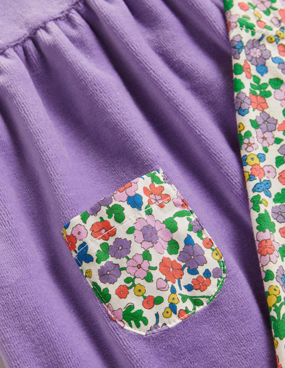 Velour Dress and Legging Set-Aster Purple Floral-3