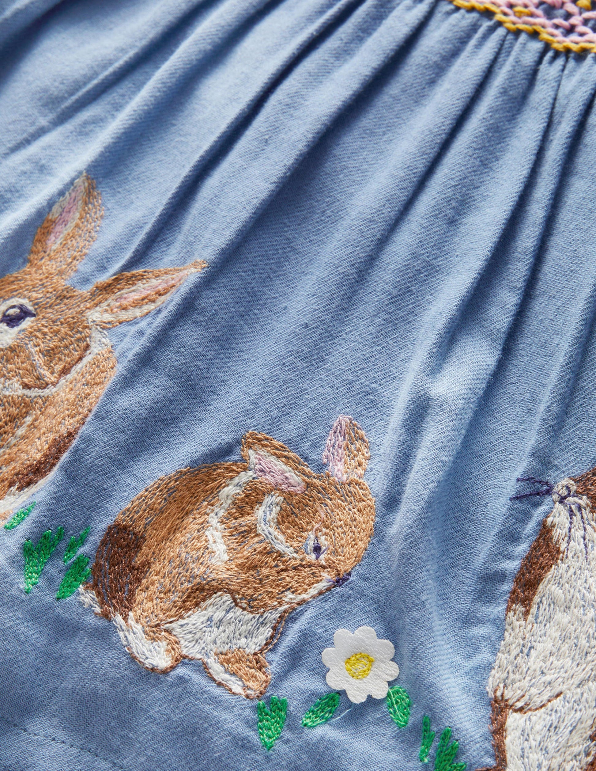 Nostalgic Woven Dress-Riviera Blue Bunnies-3
