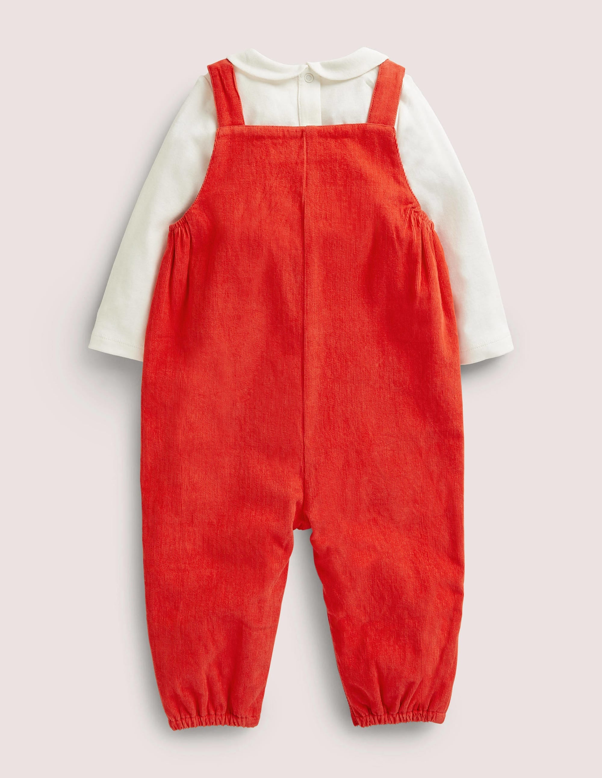Smocked Dungaree Set-Rockabilly Red - Image 2