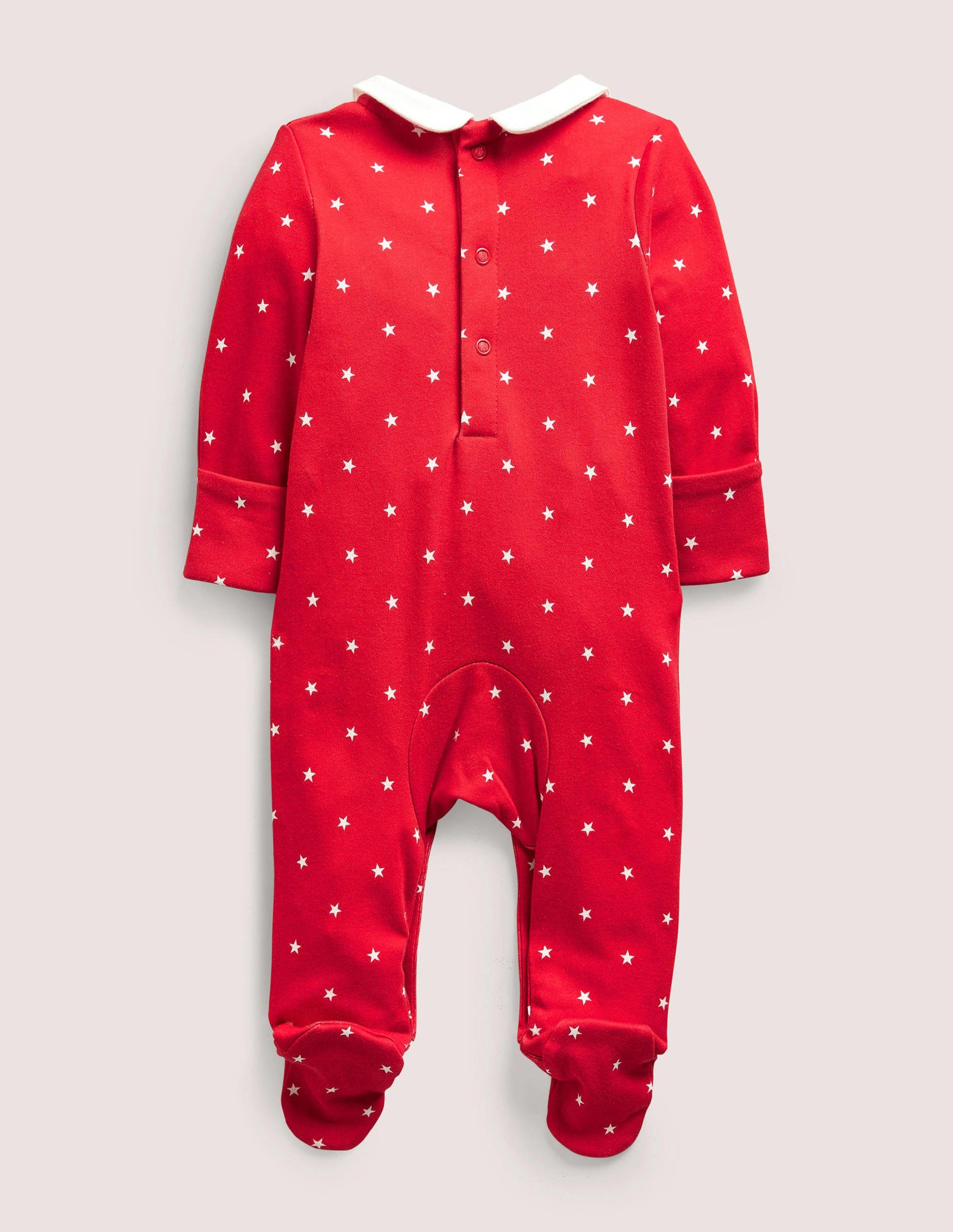 Newborn Christmas Sleepsuit-Rockabilly Red Stars-2