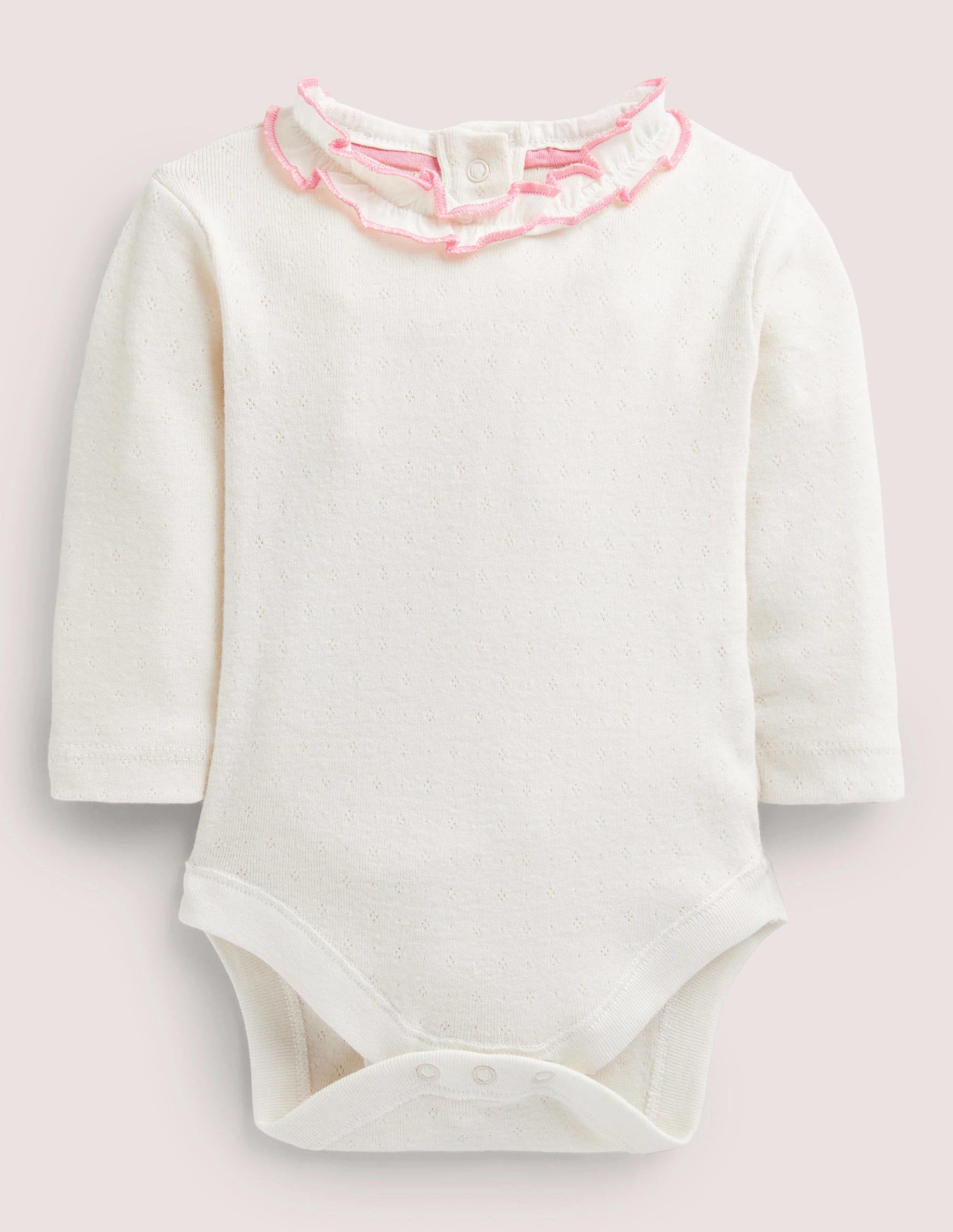 Pointelle Collared Body-Ivory - Image 1
