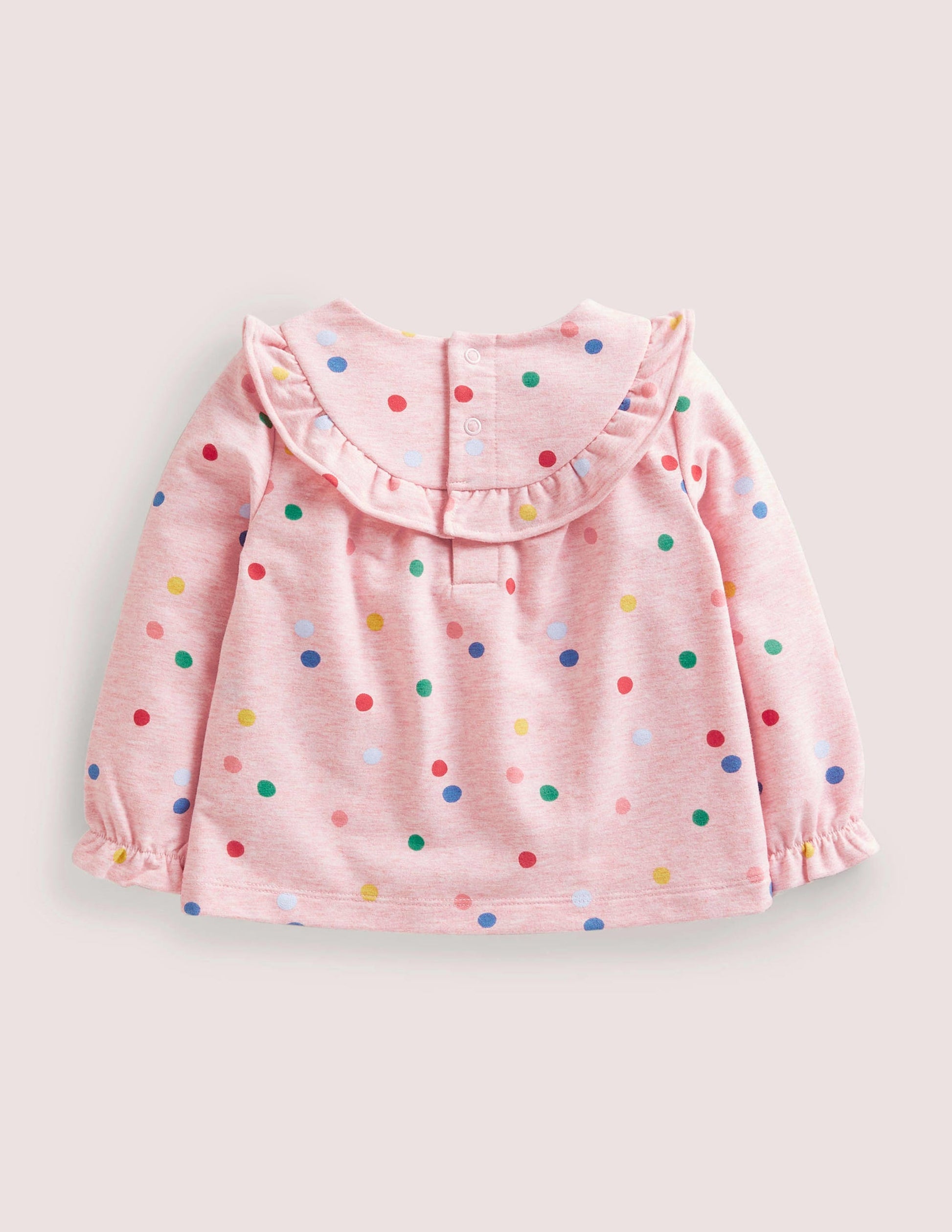 Cosy Ruffle Top-Pink Marl Painted Spot-2