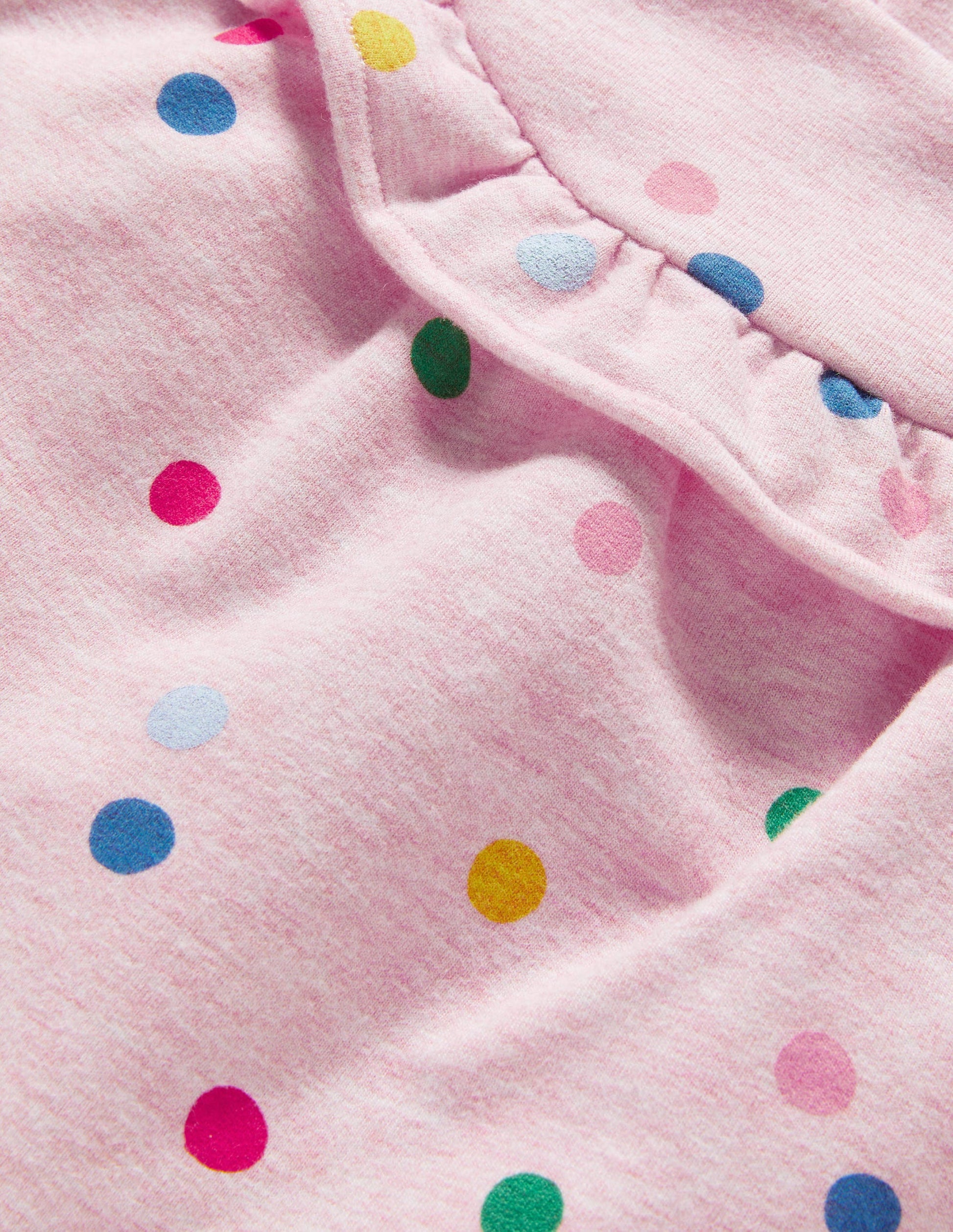 Cosy Ruffle Top-Pink Marl Painted Spot-3