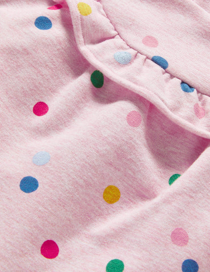 Cosy Ruffle Top-Pink Marl Painted Spot-3