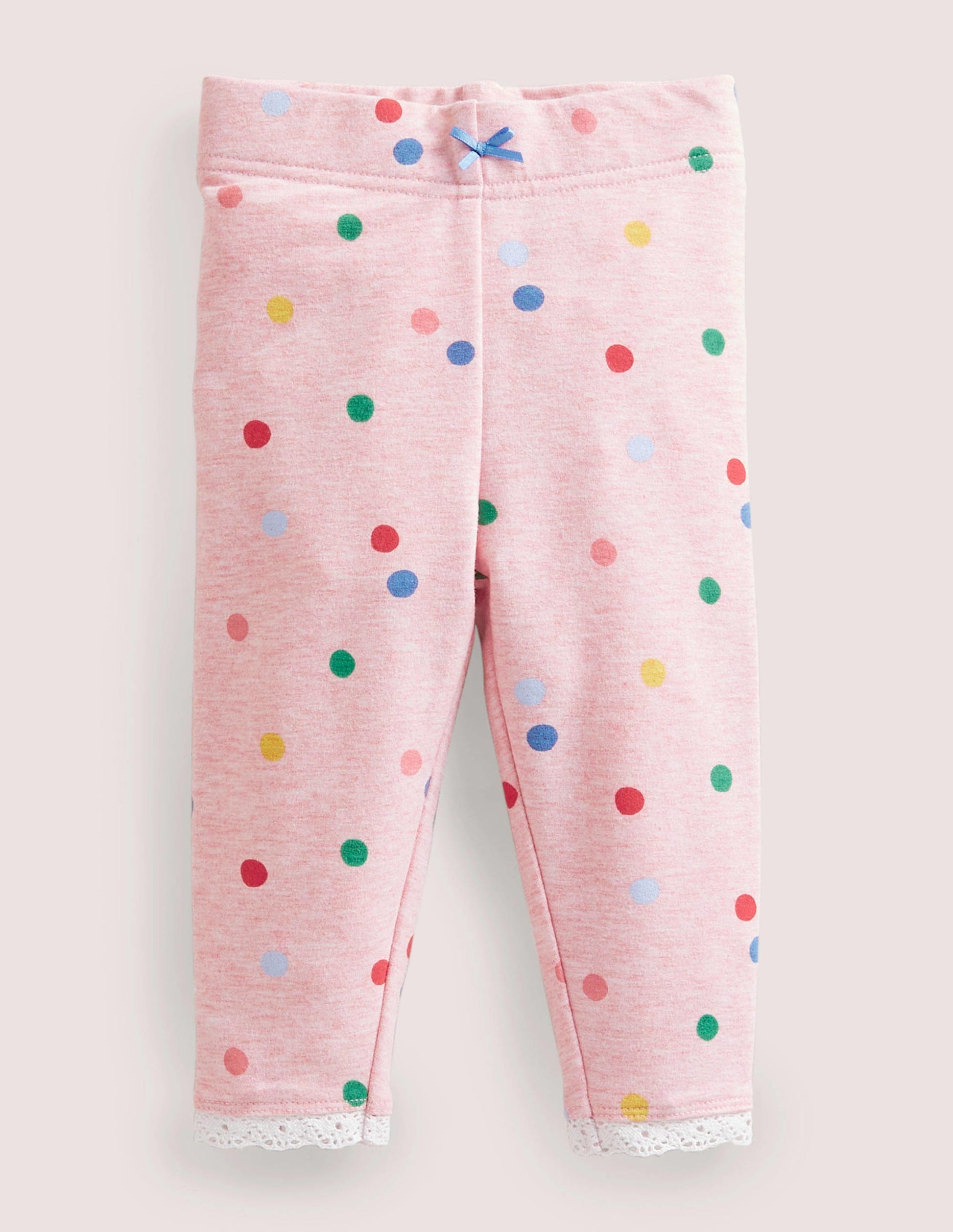Ruffle Leggings-Pink Marl Painted Spot-1