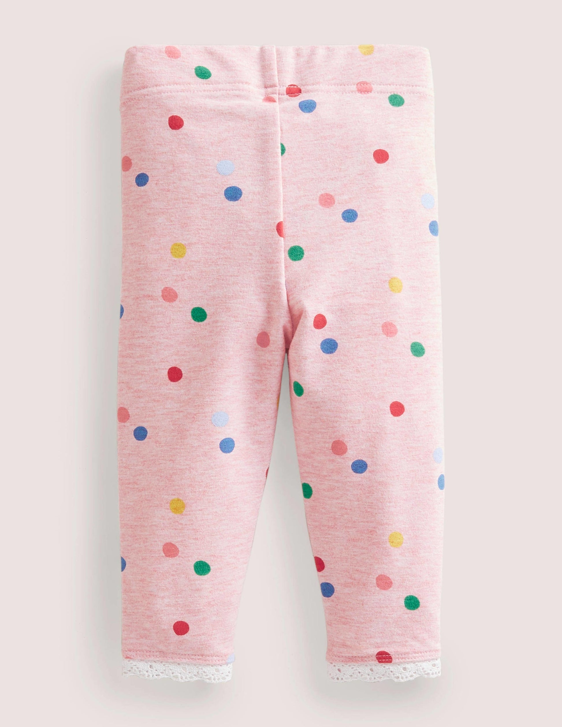 Ruffle Leggings-Pink Marl Painted Spot-2