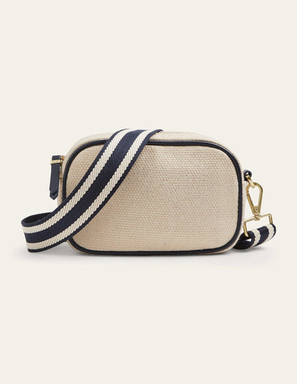 Canvas Crossbody Bag-Gold Metallic-1
