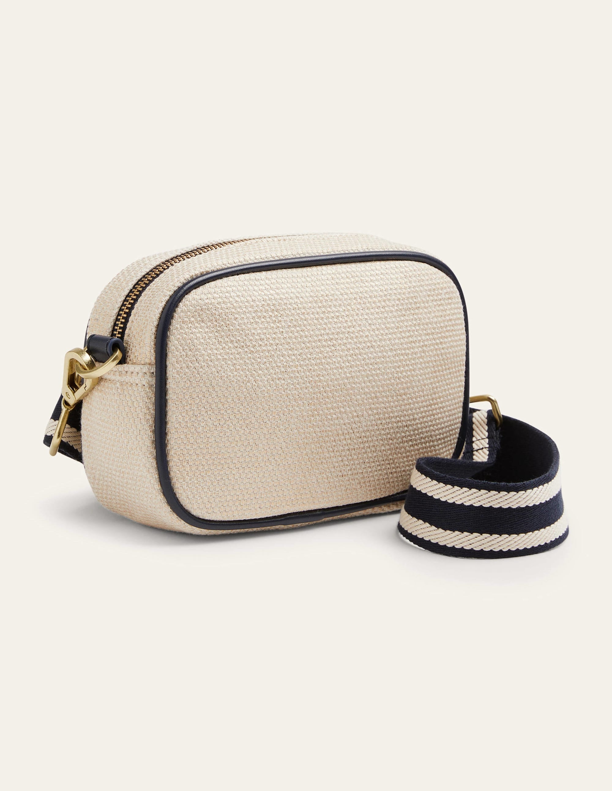 Canvas Crossbody Bag-Gold Metallic - Image 6