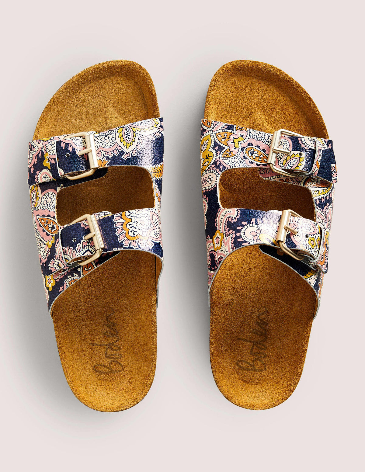 Ottoline Sandals-French Navy, Paisley Bud - Image 4