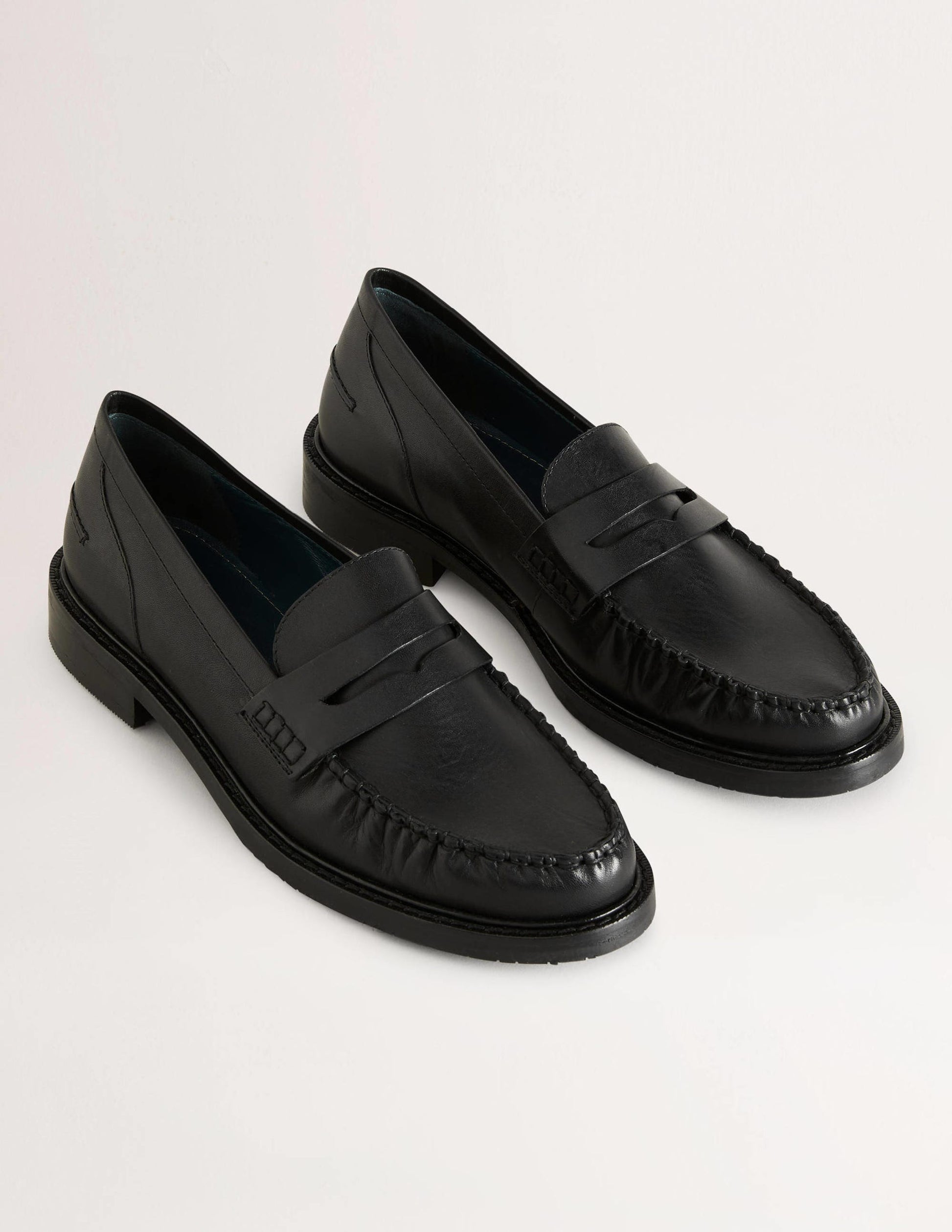 Classic Moccasin Loafers-Black Leather-3