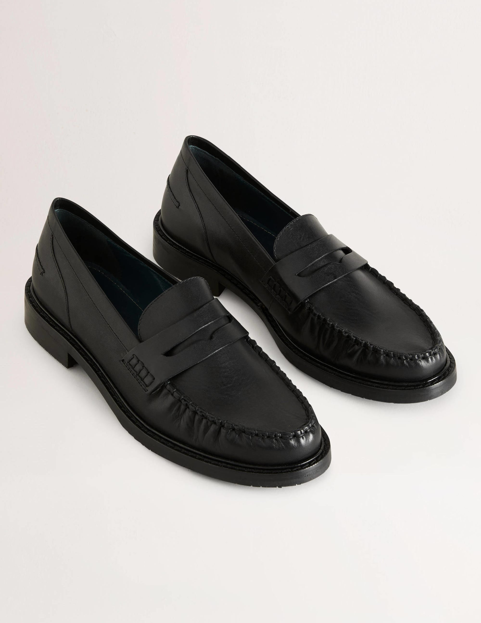 Classic Moccasin Loafers-Black Leather - Image 3