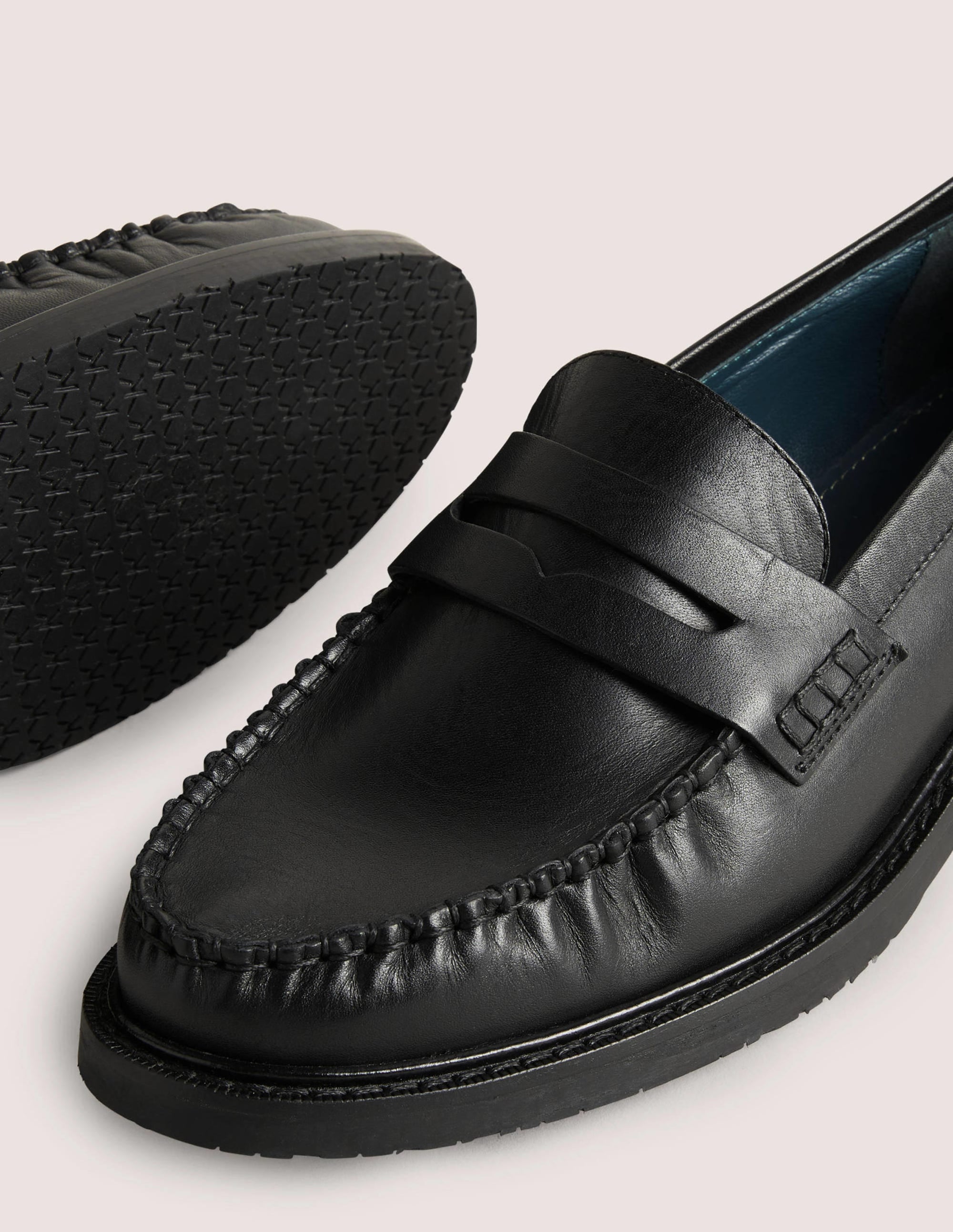 Classic Moccasin Loafers-Black Leather - Image 4