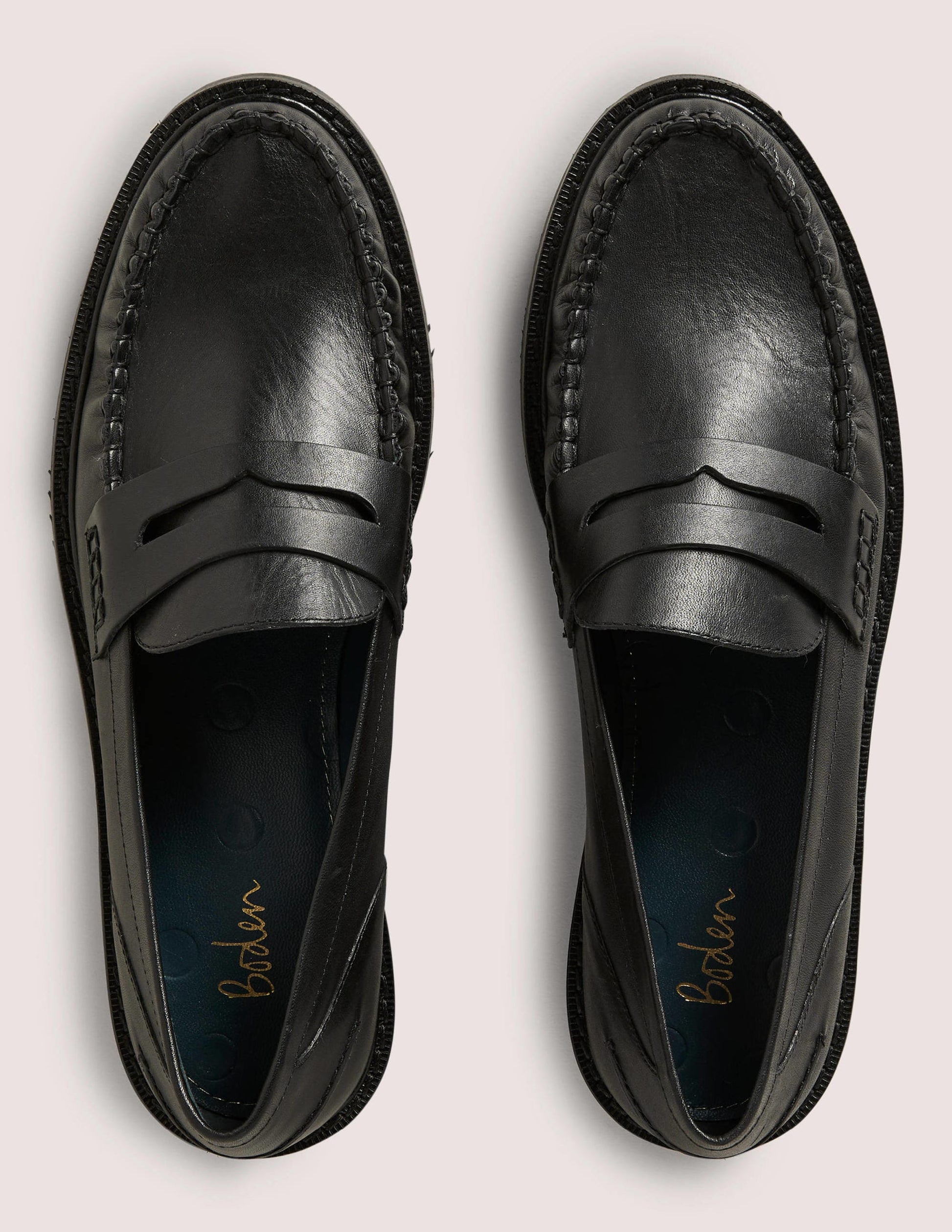 Classic Moccasin Loafers-Black Leather-5