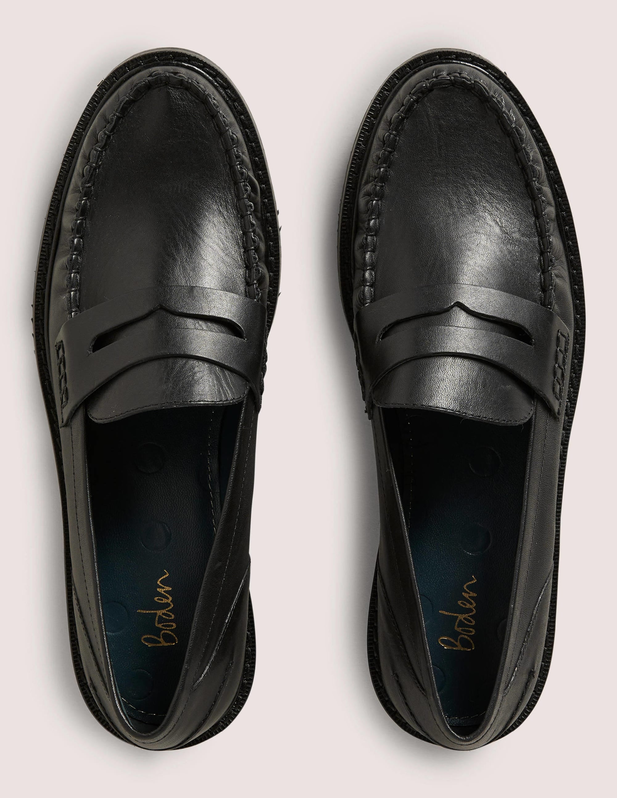 Classic Moccasin Loafers-Black Leather - Image 5