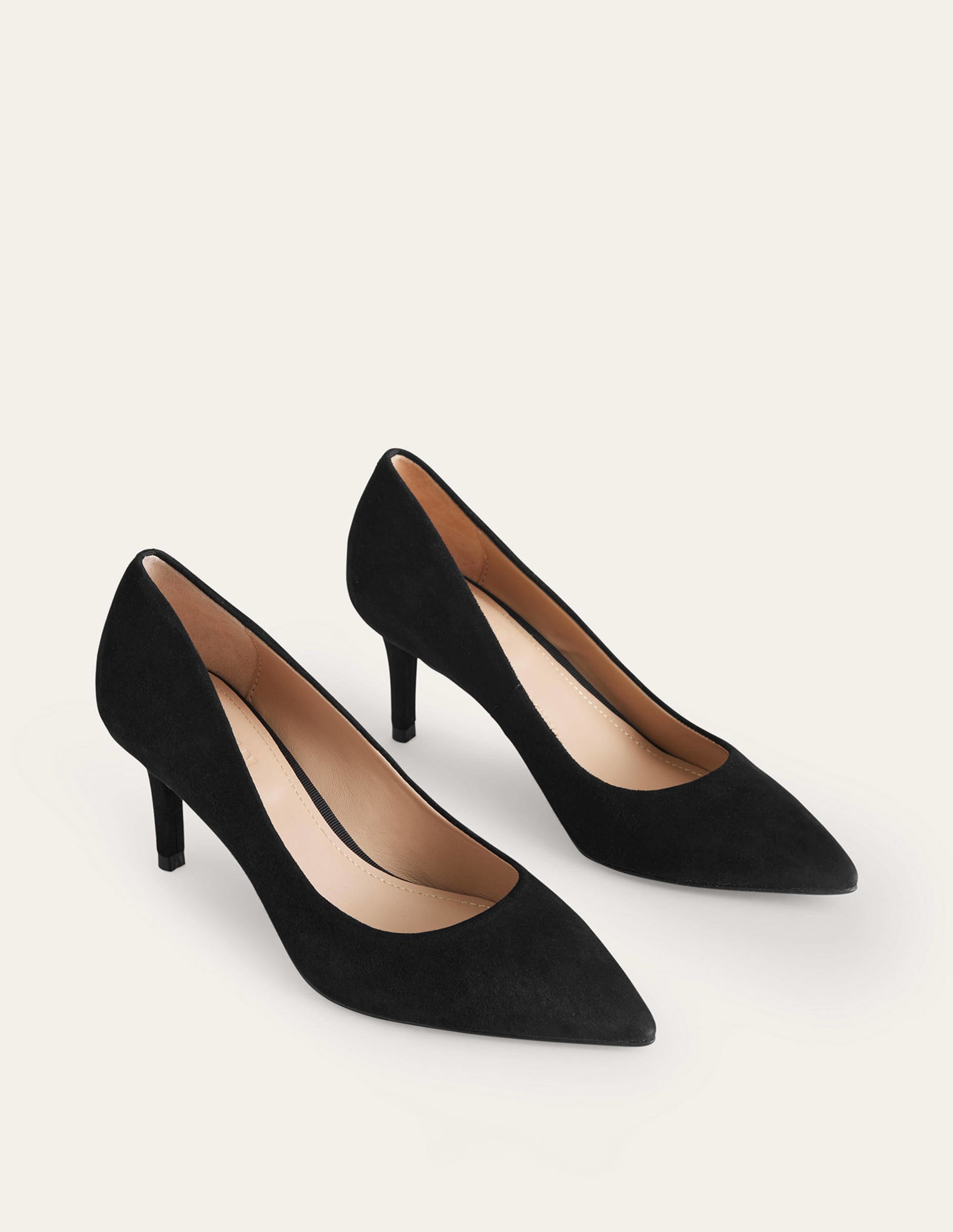 Lara Mid-Heeled Court Shoes-Black - Image 2